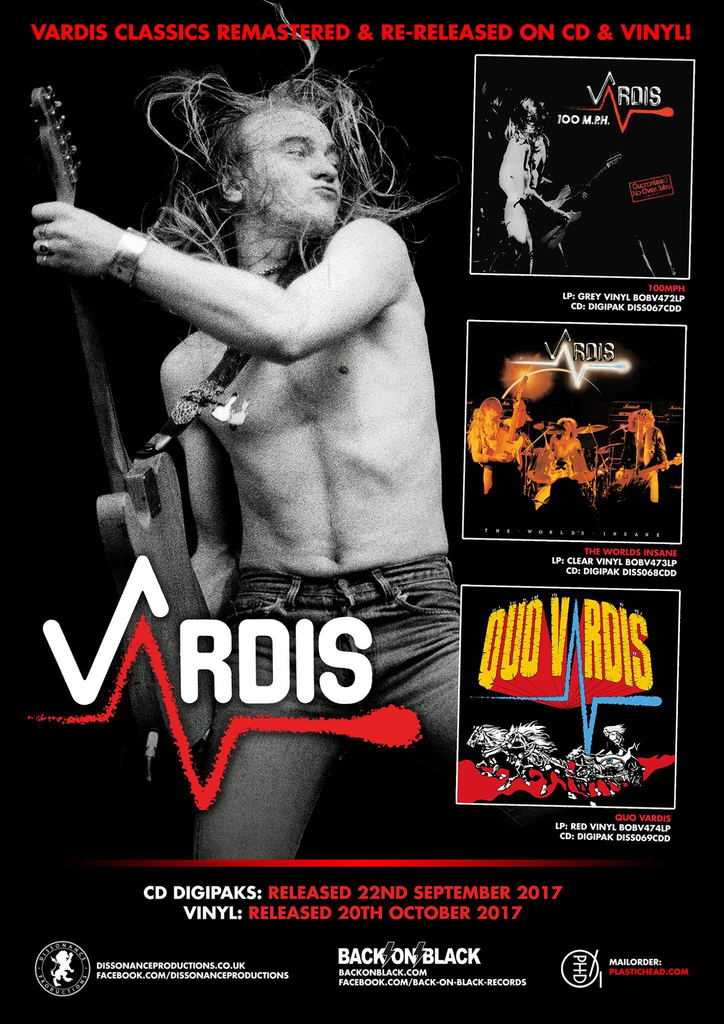 VARDIS Classics „100 MHP“, „The World’s Insane“, „Quo Vardis“ Remastered & Re-Released on CD & Vinyl