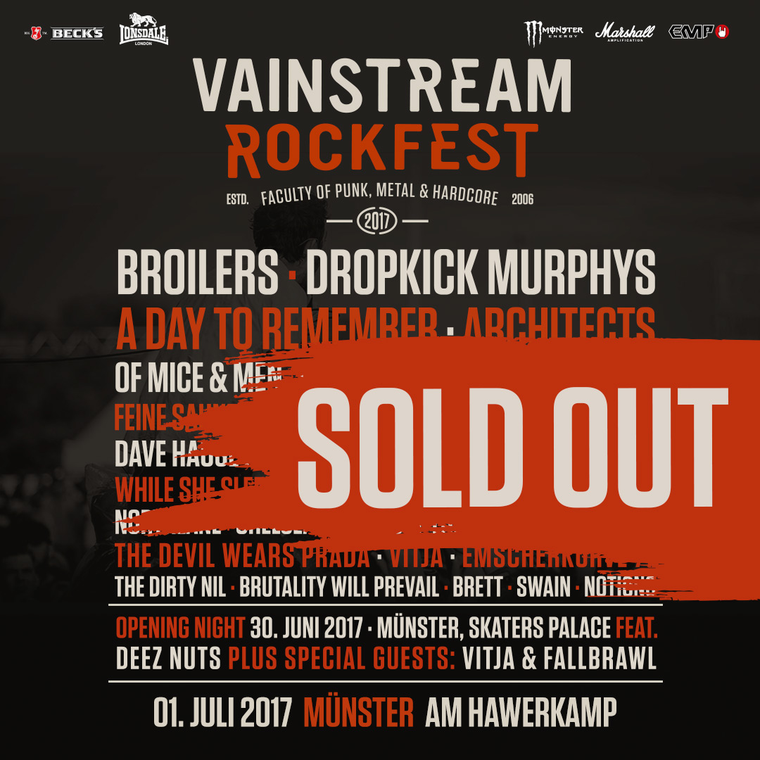 VAINSTREAM ROCKFEST 2017 – AUSVERKAUFT UND IM LIVESTREAM