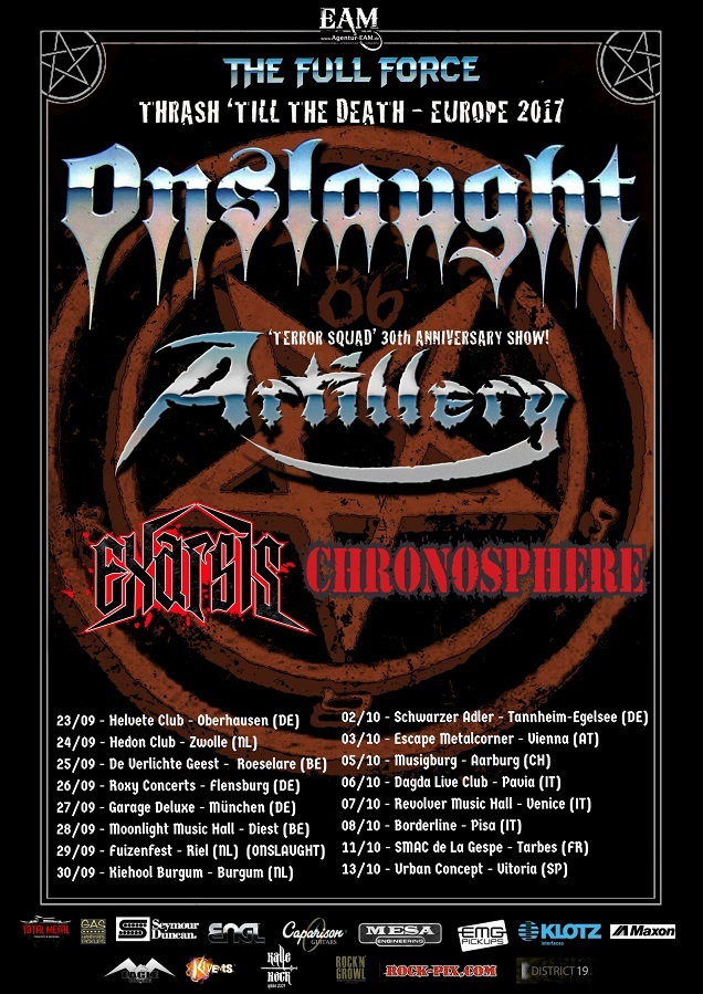 Onslaught – Thrash´Till The Death – Europe 2017