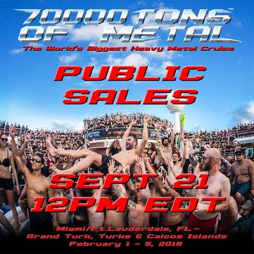 Public Sales for 70000TONS OF METAL™ 2018!