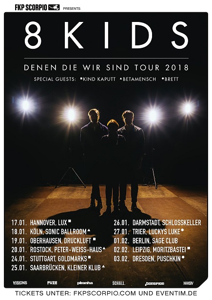 8kids – Veröffentlichen neues Live Video & kündigen Tour für Anfang 2018 an!
