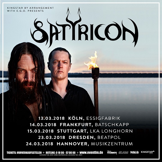 SATYRICON – Tour 2018; als Support sind SUICIDAL ANGELS bestätigt !!!