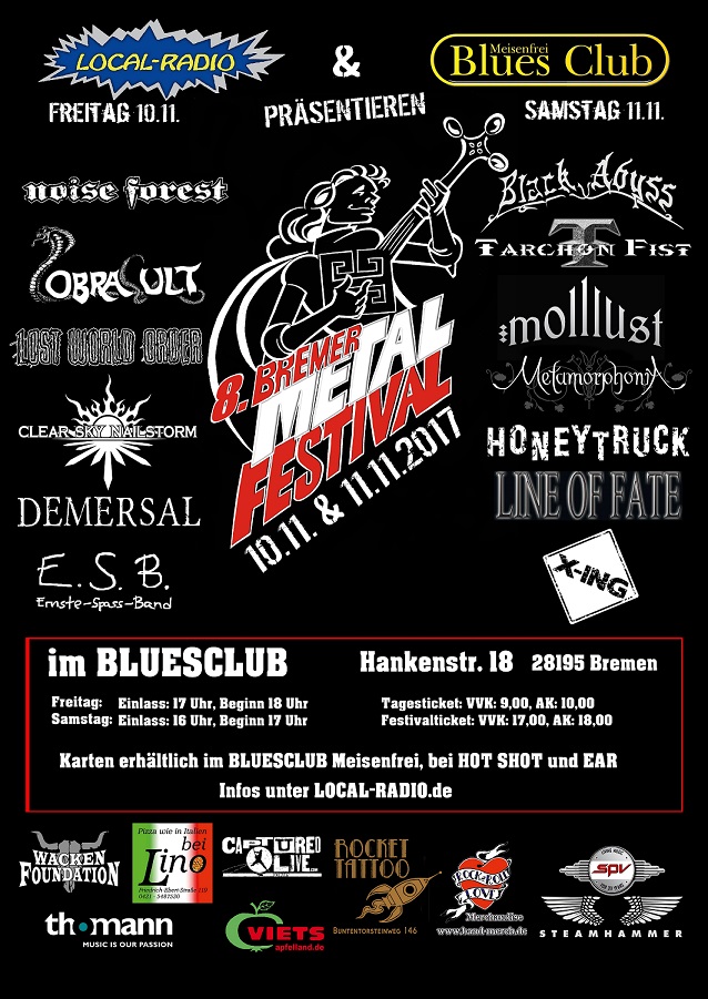 8. Bremer Metal Festival am 10. + 11. November 2017