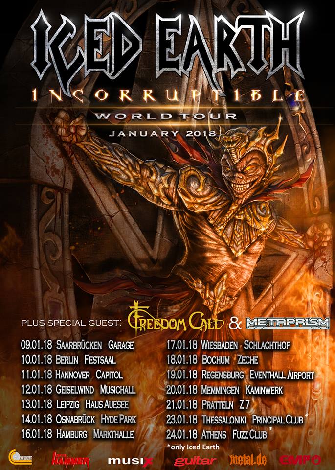 News: FREEDOM CALL mit ICED EARTH im Januar 2018 auf Deutschland-Tour