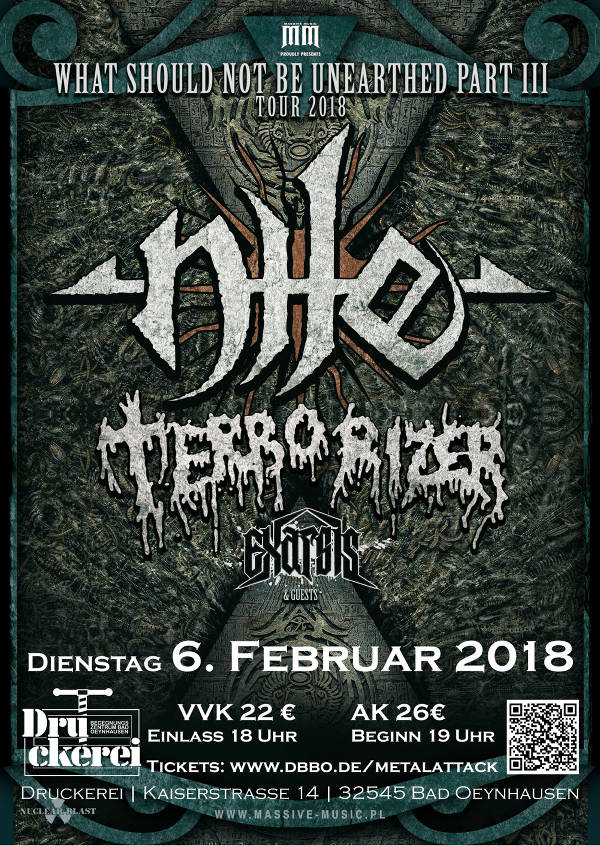 NILE & TERRORIZER in der Druckerei, Bad Oeynhausen 6.2.