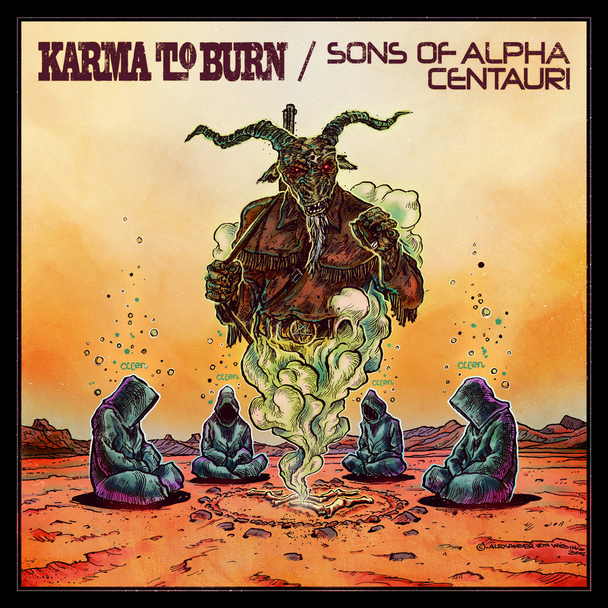 KARMA TO BURN (USA) / SONS OF ALPHA CENTAURI (UK) – The Definitive 7″ Trilogy!