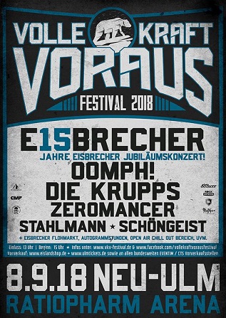Eisbrecher – Volle Kraft Voraus-Festival – 8.09. Neu-Ulm, Line Up komplett
