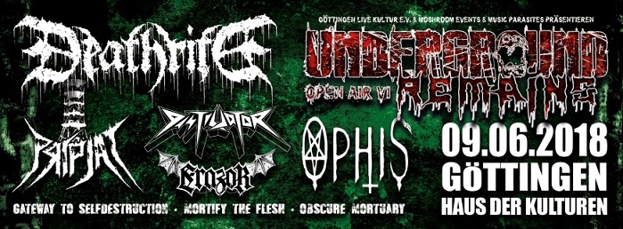 UNDERGROUND REMAINS OPEN AIR 2018 am 9.6. in Göttingen