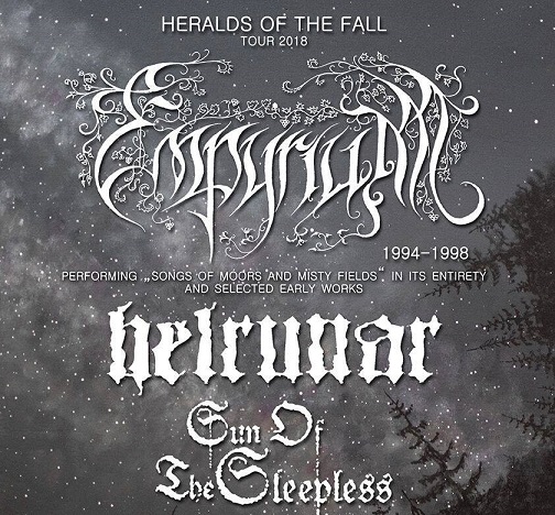 EMPYRIUM – „Herald Of The Fall-Tour“ 2018, Support: HELRUNAR & SUN OF THE SLEEPLESS