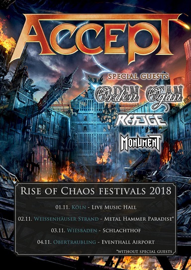 News: ACCEPT – kündigen „Rise Of Chaos Festivals 2018“ an!