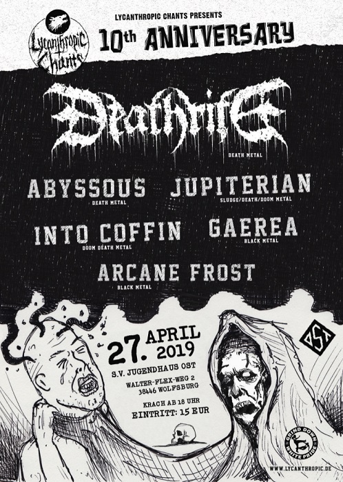News: DEATHRITE + ABYSSOUS + JUPITERIAN + GAEREA uvm. am 27.04. in Wolfsburg