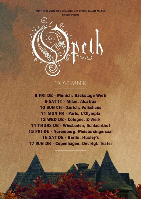 News: OPETH – kündigen neue Tourdaten für November 2019 an