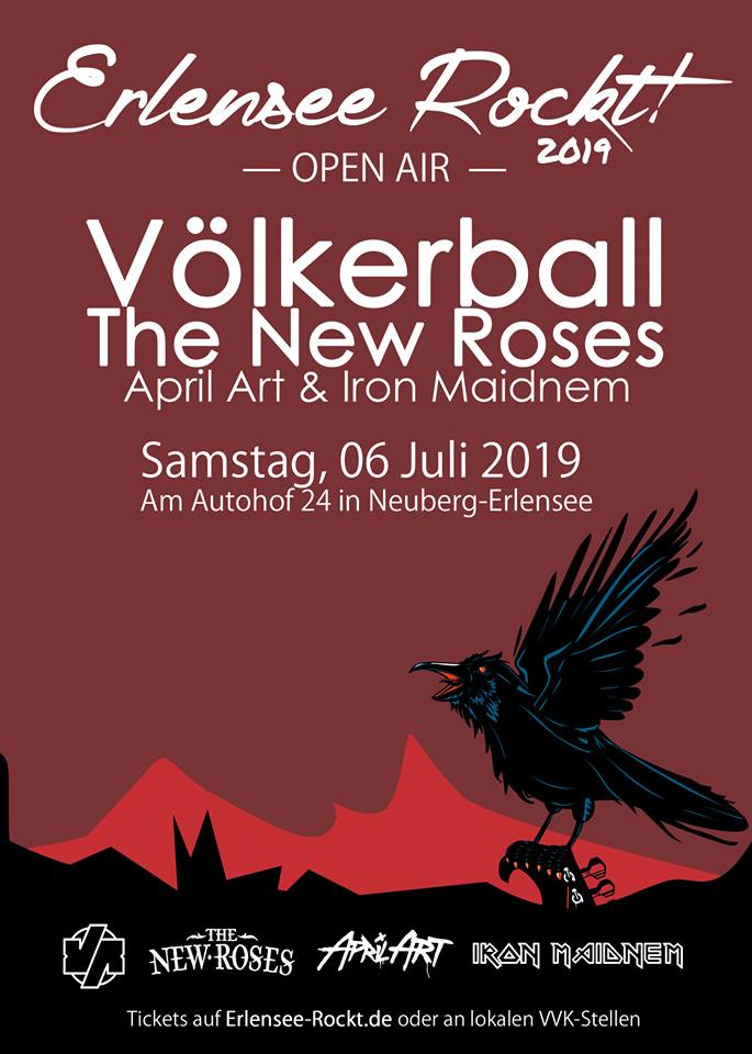 Erlensee Rockt Open Air Festival geht mit Völkerball, The New Roses, April Art & Iron Maidnem in die 2. Runde
