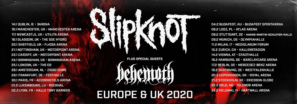News: SLIPKNOT & BEHEMOTH auf Tour durch Europa im Januar und Februar 2020!!!