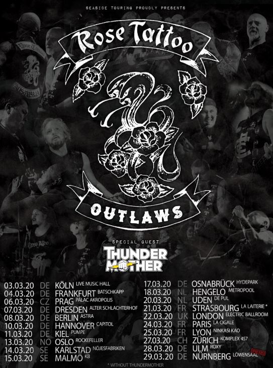 News: ROSE TATTOO und ThunderMother ab heute, 3.3. in Deutschland auf Tour!!!