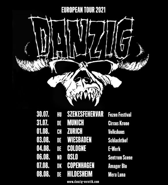 News: Die neuen Termine für die Tour 2021 von DANZIG  sind bekannt!