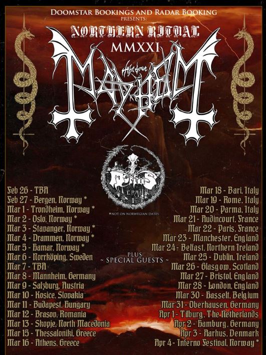 News: MORTIIS – the European Tour with MAYHEM postponed to 2021