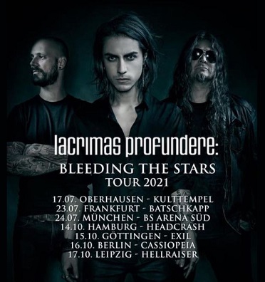 News: LACRIMAS PROFUNDERE – neue 2021-Termine der „Bleeding the Stars“-Tour stehen fest!