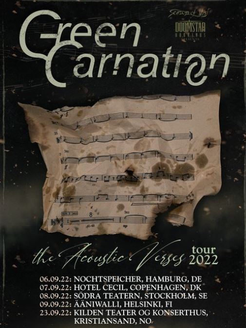 News Green Carnation rescheduled dates for "The Acoustic Verses" Tour
