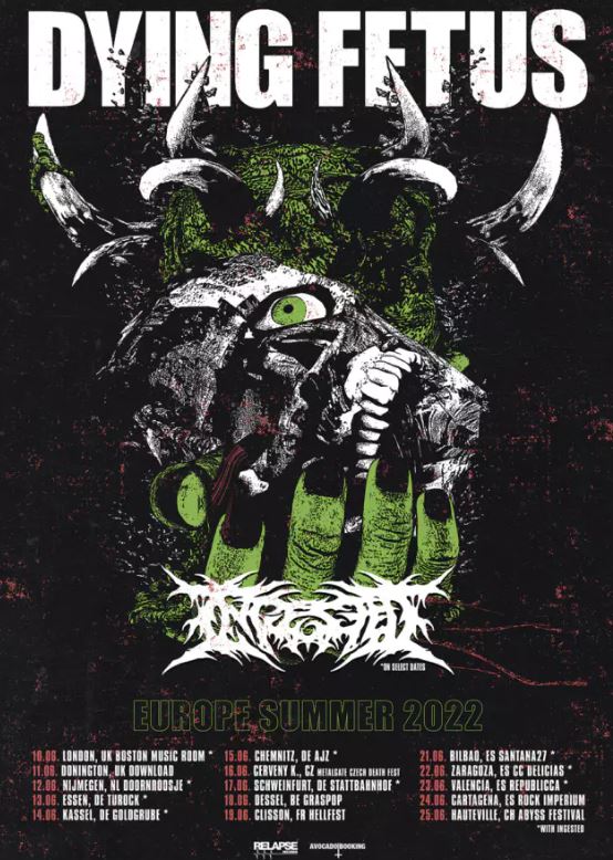 News: DYING FETUS auf Deutschland-Tour ab Juni, als Support sind Ingested dabei!