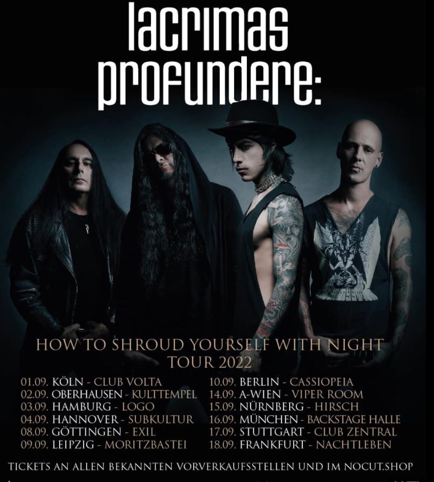 News: LACRIMAS PROFUNDERE – Headliner-„How To Shroud Yourself With Night“-Tour im Herbst 2022!
