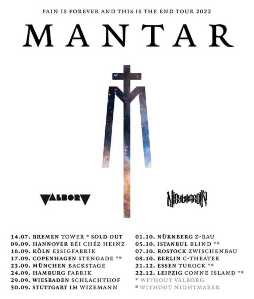 Vorbericht: MANTAR „Pain Is Forever And This Is The End“-Tour 2022“, Support: VALBORG