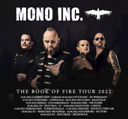 News: MONO INC. befinden sich aktuell auf der „The Book Of Fire 2022“ – Tour.