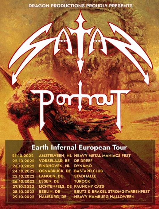 News: Satan & Portrait „Earth Infernal European Tour“ 2022 in Germany