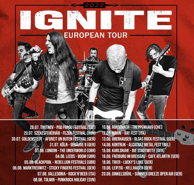 News: Melodic-Hardcore-Schwergewichte IGNITE auf Tour 2022!!!