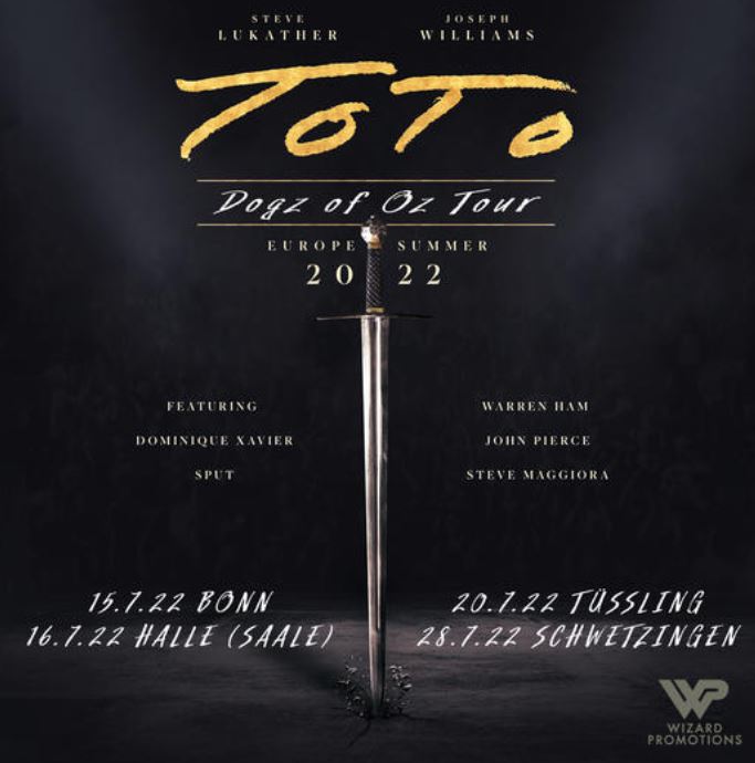 News TOTO "Dogz Of Oz"Europe SummerTour 2022 mit vier Stationen in