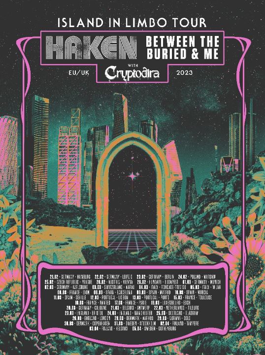 news: HAKEN announce 2023 European co-headline tour with Between The Buried & Me