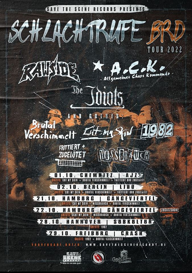 news: Schlachtrufe BRD Tour 2022 mit u.a. Rawside & The Idiots!