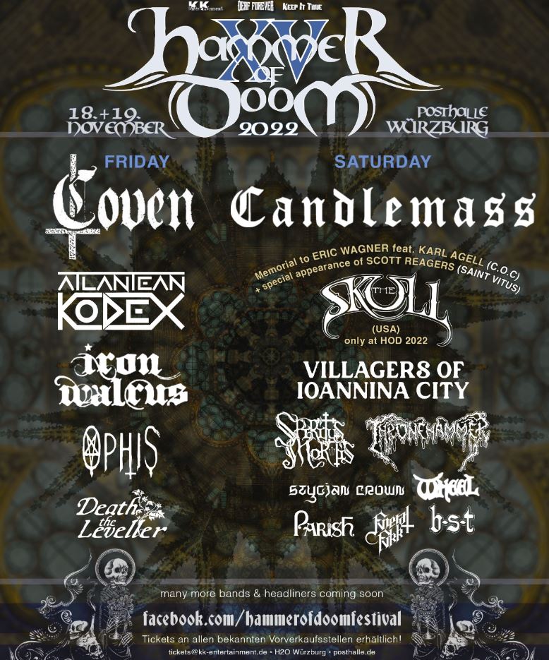 news: HAMMER OF DOOM XV – Festival in Würzburg vom 18. bis 19.11.22 – Billing steht nun fest!