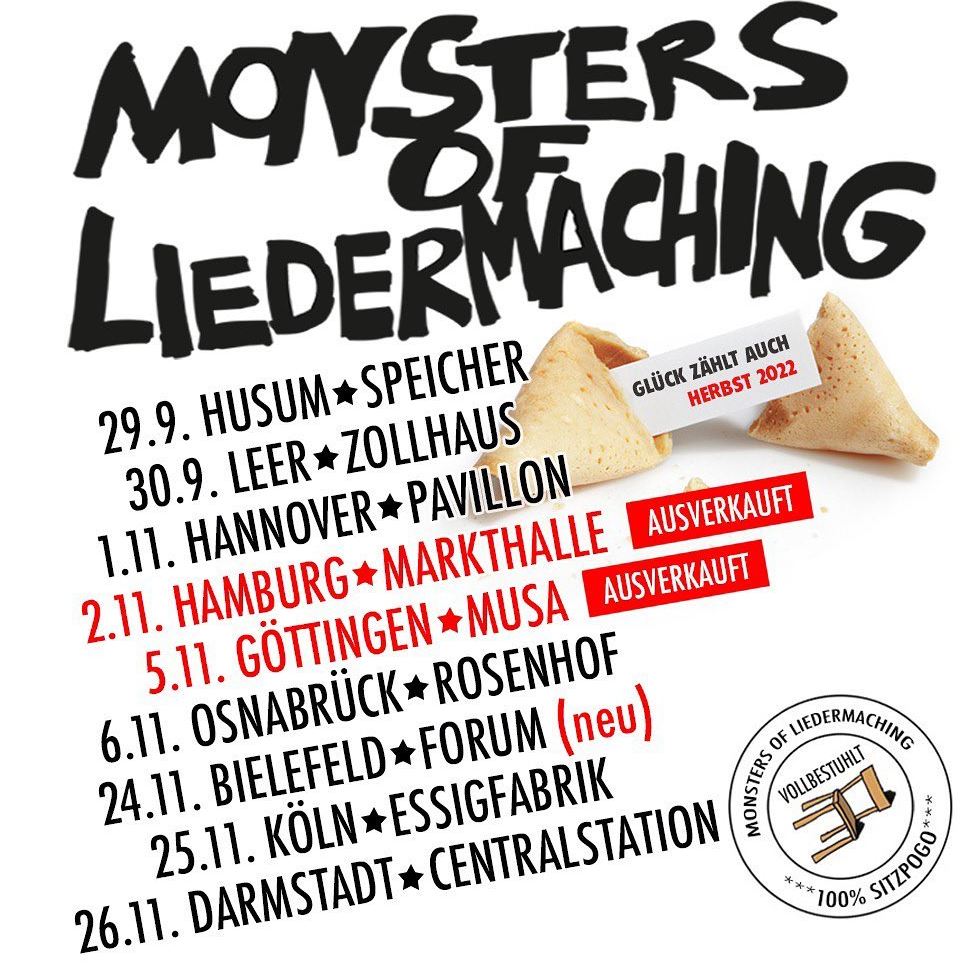 news: Monsters of Liedermaching – „Glück zählt auch“-Herbst-Tour 2022