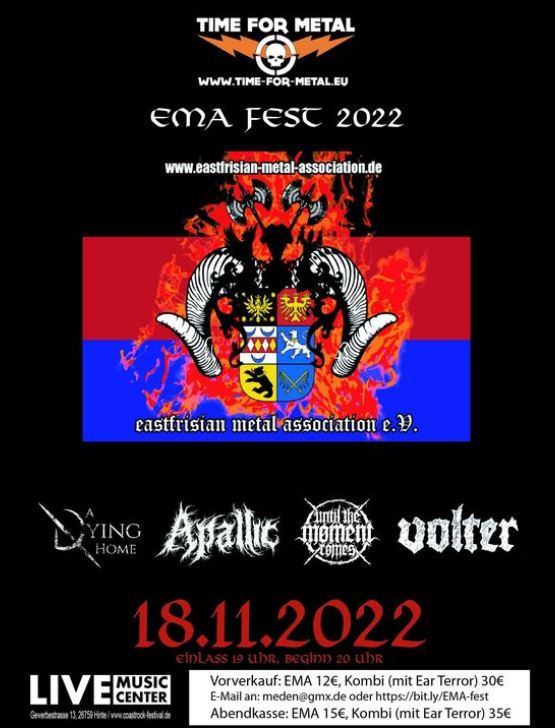 news: EMA Fest & EAR TERROR FESTIVAL 2022 – am 18. udn 19.11. in Emden! Running Order steht,  Ticket-VVK noch bis Montag; „Special Guest“ erst am 19.11. bekannt!