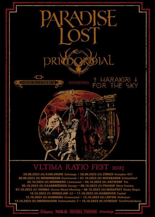 ULTIMA RATIO FEST 2023 – PARADISE LOST, PRIMORDIAL, Omnium Gatherum & Harakiri For The Sky in Hannover, Capitol am 11.10.2023