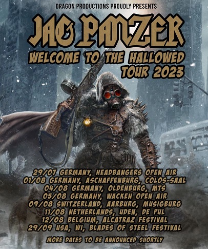 news: JAG PANZER – WELCOME TO THE HALLOWED TOUR 2023, Termine in Deutschland