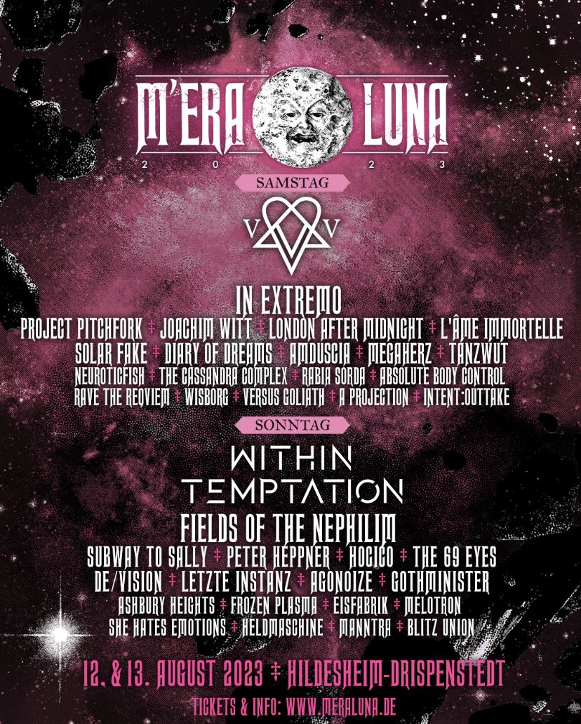 news: Tages-Line-Up und Tagestickets für das M´era Luna 2023 nun bekannt!