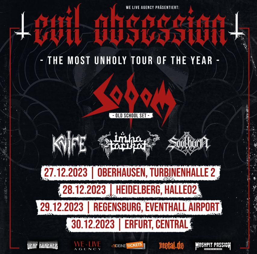 news: Evil Obsession Tour mit SODOM, Knife, Imha Tarikat, Soulburn im Dezember 2023