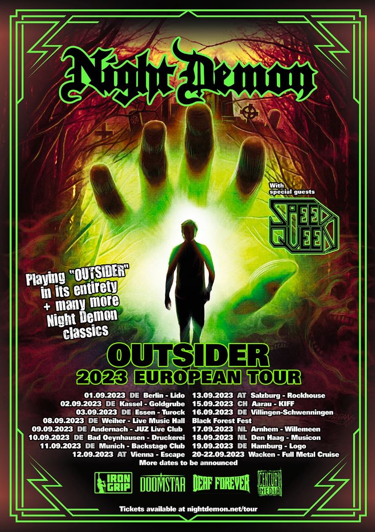 news: Night Demon announce ‚Outsider‘- European-Tour, special guest Speed Queen
