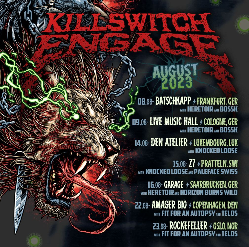 news: Killswitch Engage bestätigten Tourdaten für  August 2023