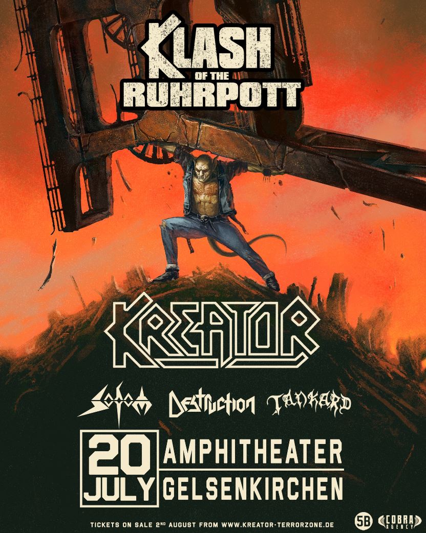 news: KLASH OF THE RUHRPOTT – Kreator, Sodom, Destruction & Tankard am 20.07. in Gelsenkirchen