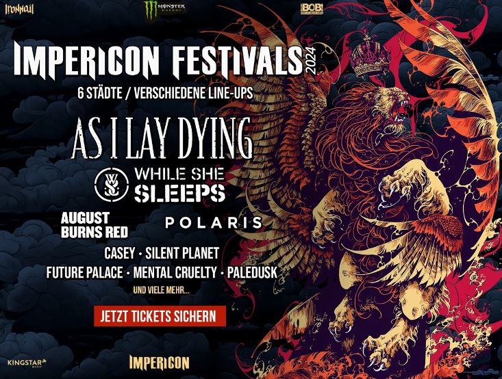 news: Impericon Festivals 2024 – erste Bandwelle: As I Lay Dying, While She Sleeps, August Burns Red!
