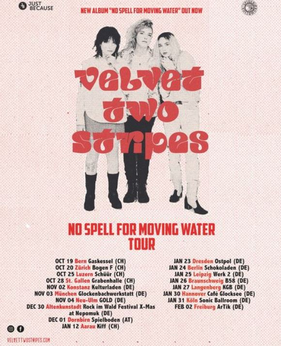 news: VELVET TWO STRIPES auf „No Spell For Moving Water-Tour“ in Deutschland