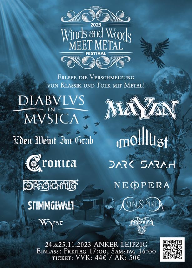 news: Winds and Woods meet Metal Festival am 24. und 25.11. in Leipzig, mit u.a. MaYaN, Diabulus in Musica, Eden weint im Grab, uvm.
