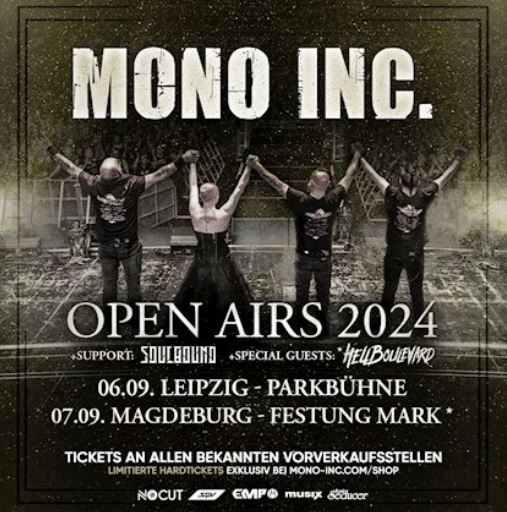 news: MONO INC. – Open Airs 2024 in Leipzig und Magdeburg