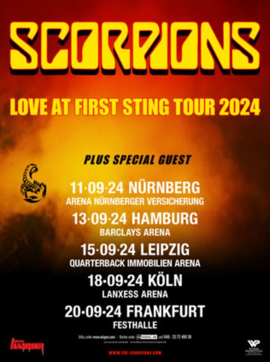 news: SCORPIONS – LOVE AT FIRST STING TOUR 2024 – Nürnberg, Hamburg, Leipzig, Köln und Frankfurt!