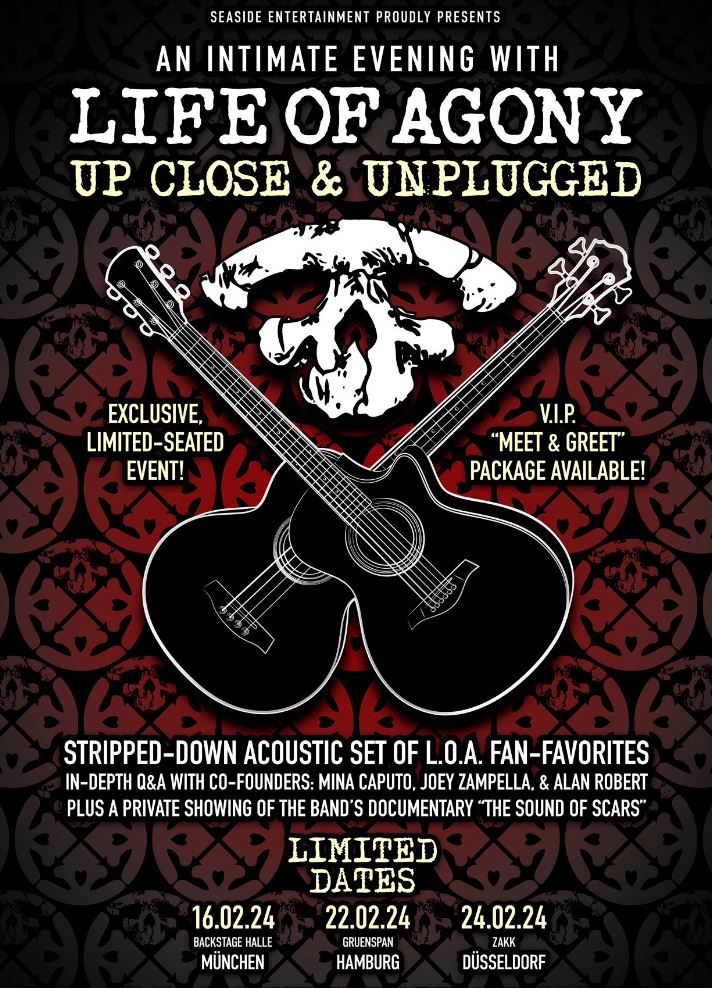 news: Life Of Agony – UP CLOSE & UNPLUGGED Tour, drei Termine in Deutschland im Februar 2024