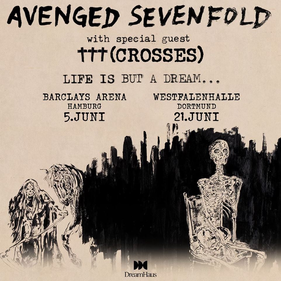 news: Avenged Sevenfold und ††† (CROSSES) mit zwei Live-Terminen 2024 in Deutschland