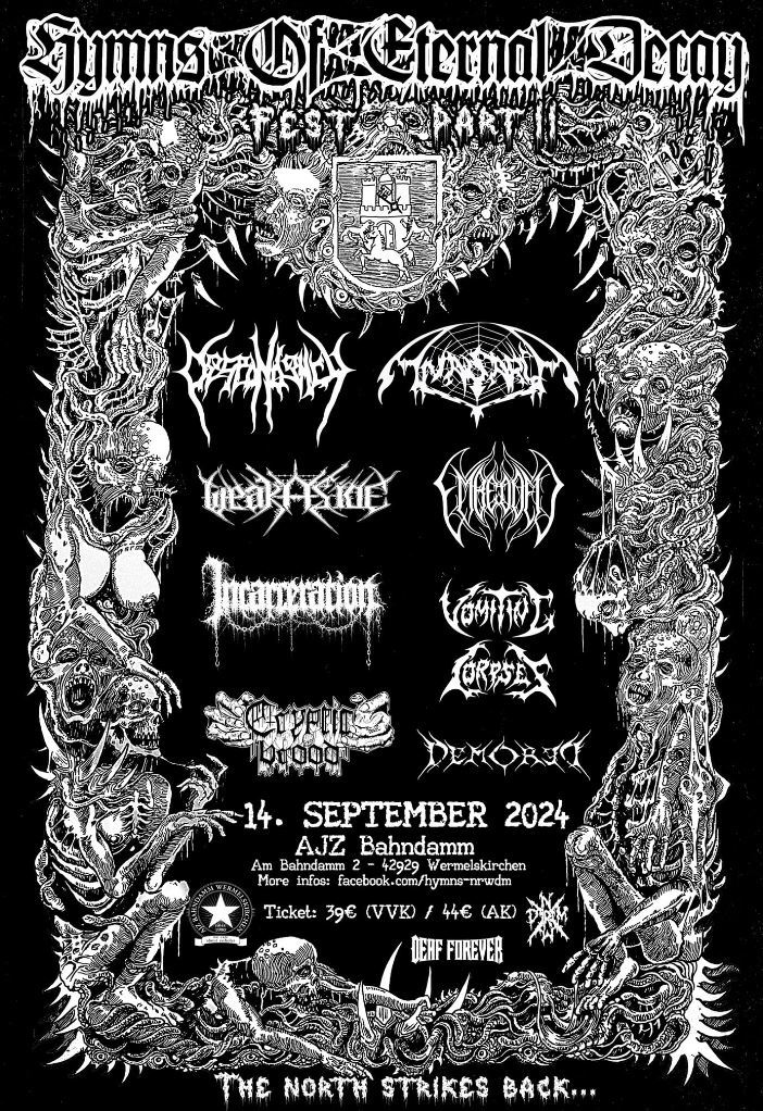 news: Hymns Of Eternal Decay Fest II am 14.09.24 in Wermelskirchen mit u.a. DESPONDENCY, ANASARCA, WEAK ASIDE!